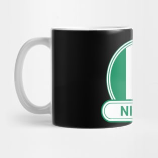 Nigeria Country Badge - Nigeria Flag Mug